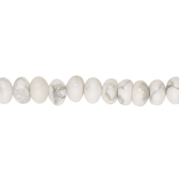 Howlite 1pkg1, rondelle bead natural 15.5-16 inch 6x4mm image number 0