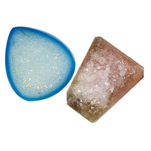 Druzy agate 1pkg2, hand-cut freeform component mix 24x20mm-35x35mm image number 0
