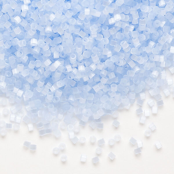 Seed bead, Delica®, glass, pkg/50g, #11 round, opaque silk glass enamel pale sky blue (DB-0831-1). image number 0