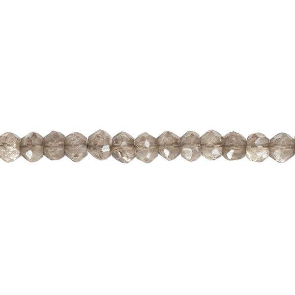 Bead, smoky quartz (coated / heated / irradiated), luster, 3x2mm-4x3mm hand-cut faceted rondelle, B grade, Mohs hardness 7. Sold per 14-inch strand. image number 0