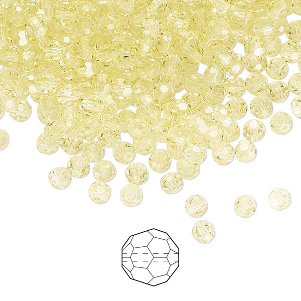 Bead 720pk jonquil, Preciosa Czech crystal 3mm round image number 0