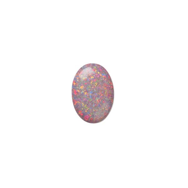 Cabochon, "opal" (silica and epoxy) (man-made), Mexican brown, 14x10mm calibrated oval. Sold individually. image number 0
