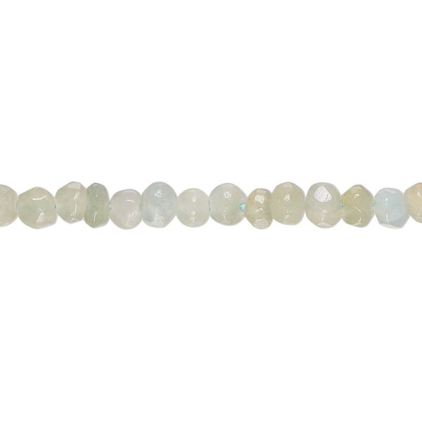 Aquamarine 1pkg1, hand-cut faceted rondelle bead 14 inch 3x3mm-5x4mm image number 0