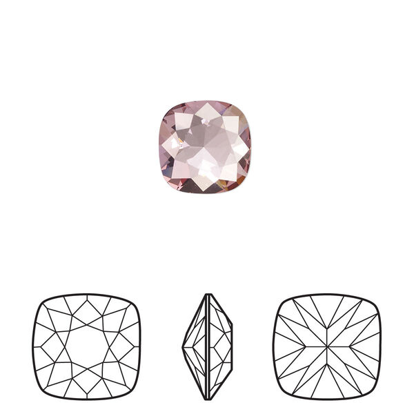 Fancy stone 2pk crystal antique pink, Crystal Passions® 10mm cushion 4470 image number 0