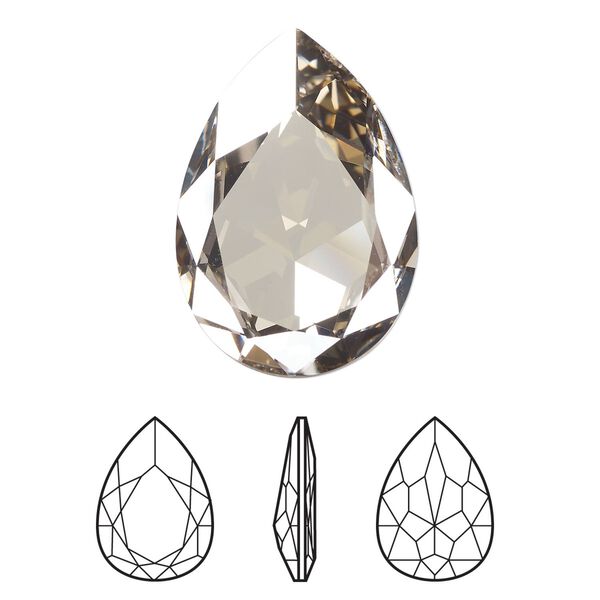 Fancy stone 1pk crystal silver shade foil back, Crystal Passions® 30x20mm pear 4327 image number 0