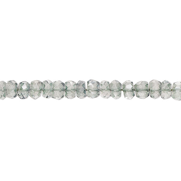 Quartz crystal 1pkg1, hand-cut faceted rondelle bead 13 inch 4x2mm-5x3mm image number 0