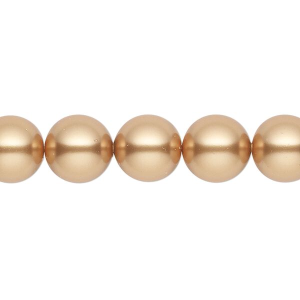 Pearl 25pk bright gold, Crystal Passions® 10mm round 5810 image number 0