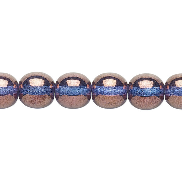 Bead, Czech glass druk, translucent lilac luster, 10mm round. Sold per 15-1/2" to 16" strand. image number 0