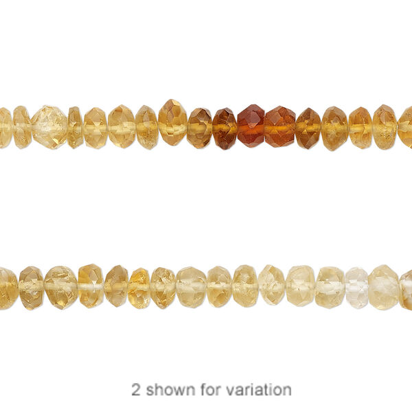 Citrine 1pkg1, hand-cut faceted rondelle bead 12 inch 4x2mm-5x3mm image number 0