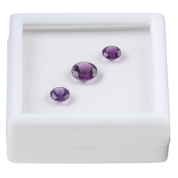 Amethyst 1pkg3, hand-cut faceted round gem natural A grade, 6mm / 8mm image number 0