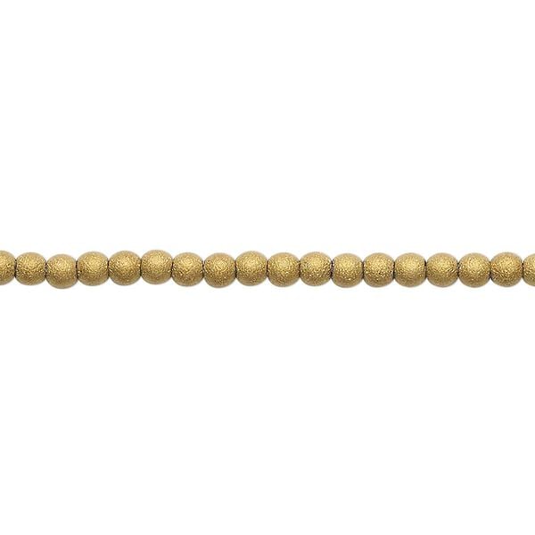 Bead, glass, translucent matte gold AB, 2.5mm round. Sold per 15-1/2 to 16-inch strand. image number 0