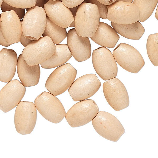 Bead, sugar maple (coated), natural, 9x6mm hand-cut oval. Sold per pkg of 450-500. image number 0