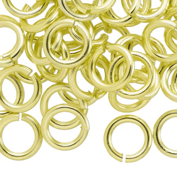 Jump ring, anodized aluminum, light green, 12mm round, 7.9mm inside diameter, 12 gauge. Sold per pkg of 100. image number 0