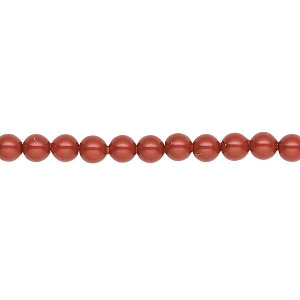 Pearl 500pk dark coral pearl, Swarovski® 4mm round 5810 image number 0