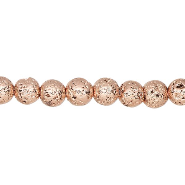 Lava rock 1pkg1, electrocoated round bead 15.5-16 inch 6-7mm image number 0