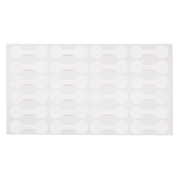 Jewelry tag, Rhino Skin DuPont™ Tyvek®, polyethylene, white, 7/16 inches round, 1-3/8 inches overall. Sold per pkg of 1,000. image number 0