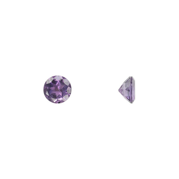 Amethyst 1pkg1, hand-cut faceted round gem natural 6mm image number 0