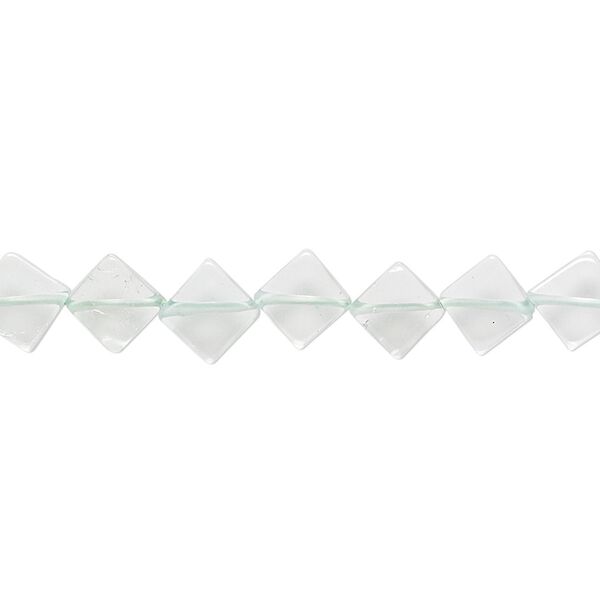 Green quartz 1pkg1, hand-cut flat diamond bead 10 inch 7x7mm-9x9mm image number 0