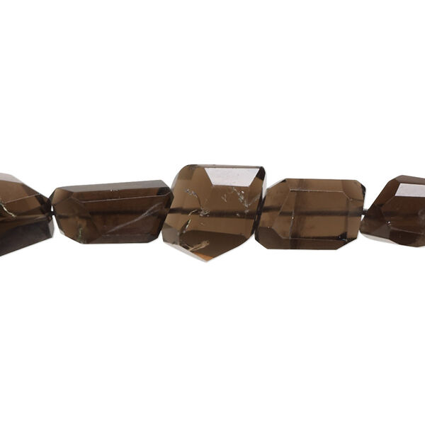 Smoky quartz 1pkg1, hand-cut faceted nugget bead 8 inch small image number 0