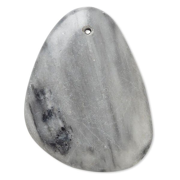 Black / grey marble 1pkg1, puffed flat back freeform focal natural 41x33mm-45x36mm image number 0