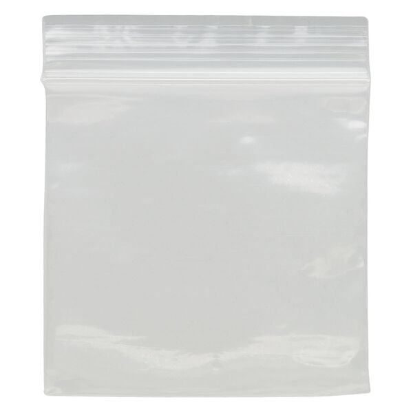 Bag 1pkg100 Tite-Lip™, anti-tarnish plastic, transparent clear, 3-inch top zip. image number 1