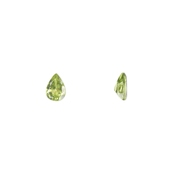 Peridot 1pkg1, hand-cut faceted pear gem natural 7x5mm image number 0