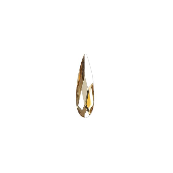 Flat back 24pk crystal golden shadow foil back, Crystal Passions® 14x3.9mm raindrop 2304 image number 0