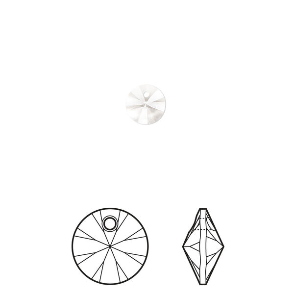 Drop 12pk crystal, Crystal Passions® 6mm pendant mini disk 6428 image number 0