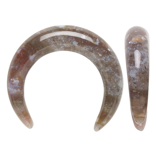 Fancy jasper 1pkg1, hand-cut undrilled naja moon focal natural B grade, 32x28mm-34x30mm / 7-8mm image number 0