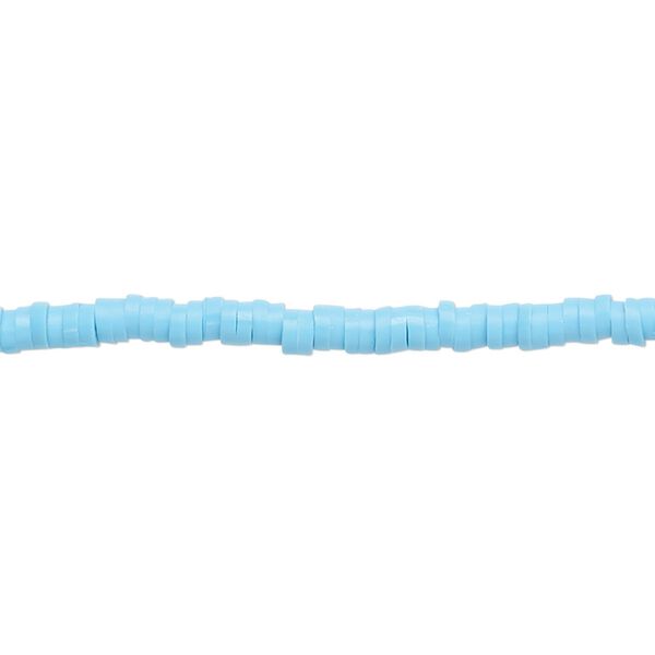 Bead, polymer clay, opaque turquoise, 3x1mm heishi. Sold per pkg of (2) 15-1/2" to 16" strands. image number 0