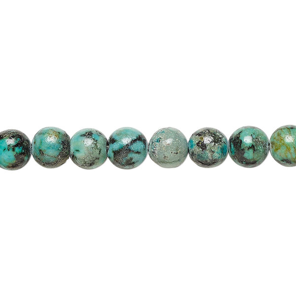 African "turquoise" 1pkg1, round bead 15.5-16 inch 6mm image number 0