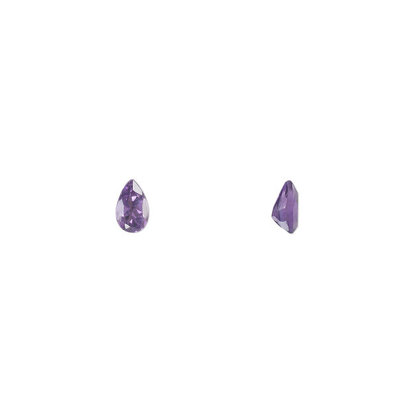 Amethyst 1pkg4, hand-cut faceted pear gem natural A grade, 5x3mm image number 0