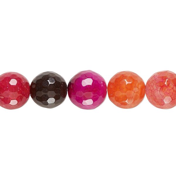 Agate 1pkg1, faceted round bead 15.5-16 inch 10mm image number 0