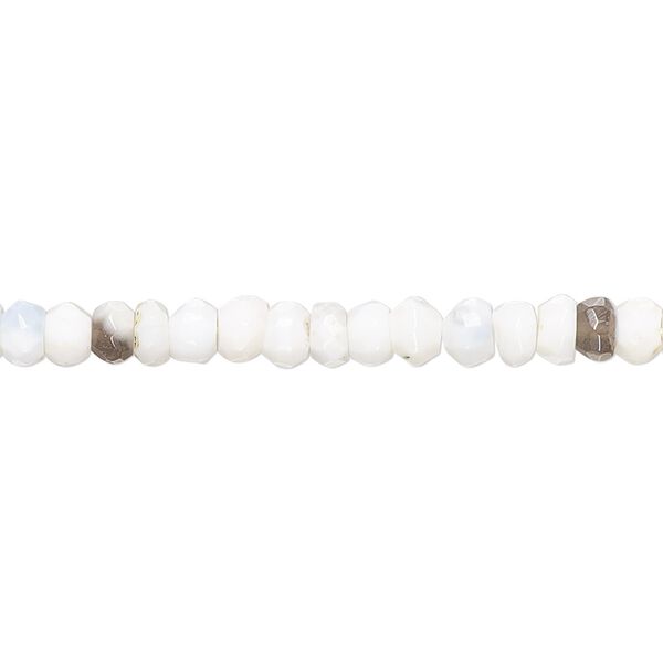 Peruvian opal 1pkg1, hand-cut faceted rondelle bead natural 10 inch 4x2mm-5x4mm image number 0