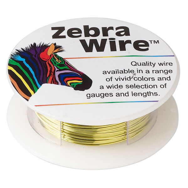 Wire, Zebra Wire™, color-coated copper, light lime, round, 22 gauge. Sold per 15-yard spool. image number 0