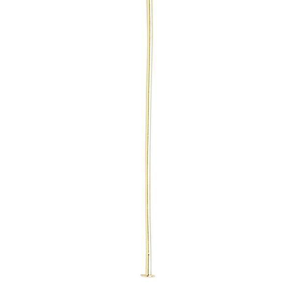Head pin, gold-plated brass, 3 inches, 21 gauge. Sold per pkg of 500. image number 0