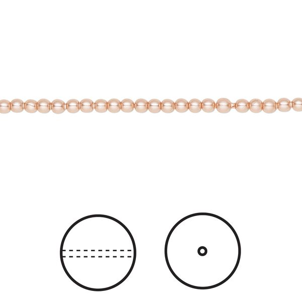 Pearl 1000pk rose peach, Swarovski® 2mm round 5810 image number 0