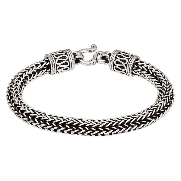 Bracelet, Hill Tribes, antique silver-plated brass, 7mm wide, 6 inches with hook-and-eye clasp. Sold individually. image number 0