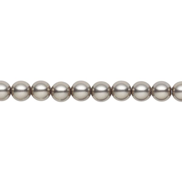 Pearl 500pk dark grey, Preciosa Czech crystal 5mm round image number 0