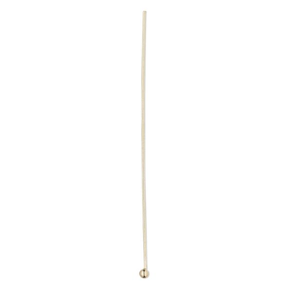 Head pin, 14Kt gold-filled, 1-1/2 inches with 1.5mm ball, 24 gauge. Sold per pkg of 4. image number 0