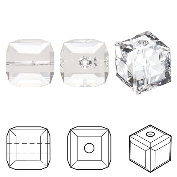 Bead 36pk crystal, Swarovski® 12mm cube 5601 image number 0