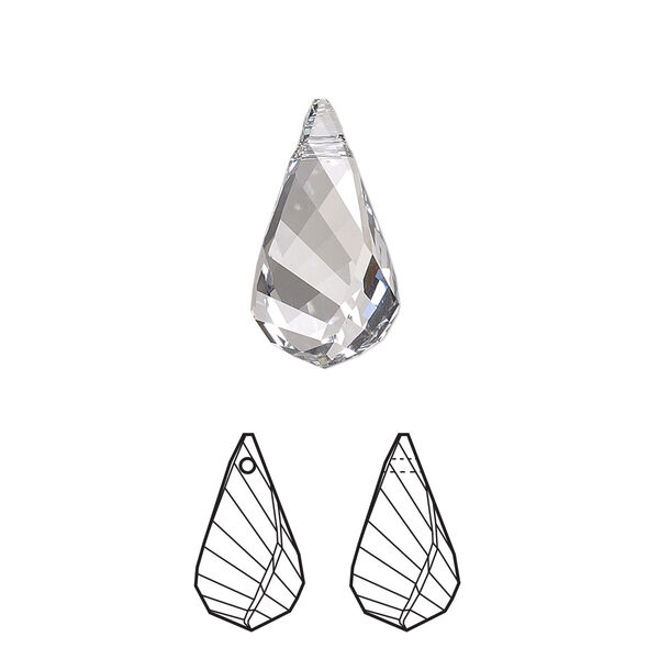 Drop 1pk crystal, Crystal Passions® 18x10mm pendant helix 6020 image number 0