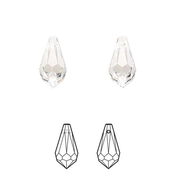 Drop 288pk crystal, Swarovski® 13x6.5mm pendant teardrop 6000 image number 0