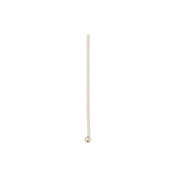 Head pin, 14Kt gold-filled, 1 inch with 1.5mm ball, 22 gauge. Sold per pkg of 4. image number 0