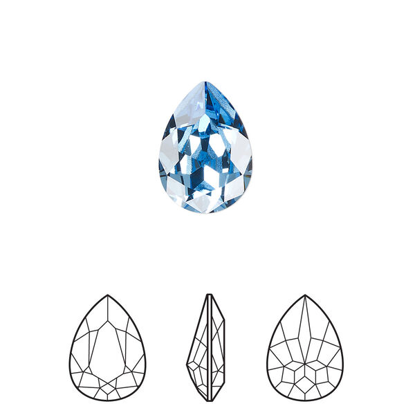 Fancy stone 144pk ice blue foil back, Swarovski® ReCreated™ 14x10mm pear 4320 image number 0