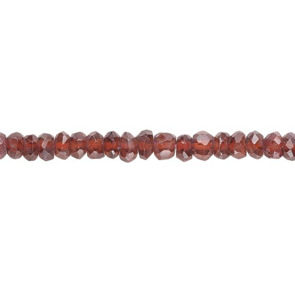 Garnet 1pkg1, hand-cut faceted rondelle bead 15.5-16 inch 4x3mm image number 0