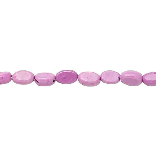 Magnesite 1pkg1, flat oval bead B grade, 15.5-16 inch 6x4mm image number 0