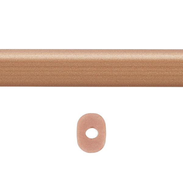 Cord, silicone, bronze, 10x8mm oval with 2.5mm hole. Sold per pkg of 1 yard. image number 0