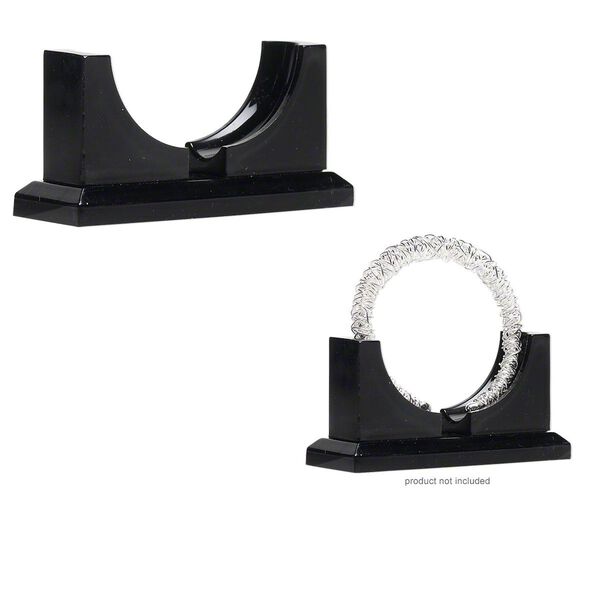 Display, bracelet, acrylic, black, 3-1/2 x 1-3/4 inches. Sold per pkg of 2. image number 0