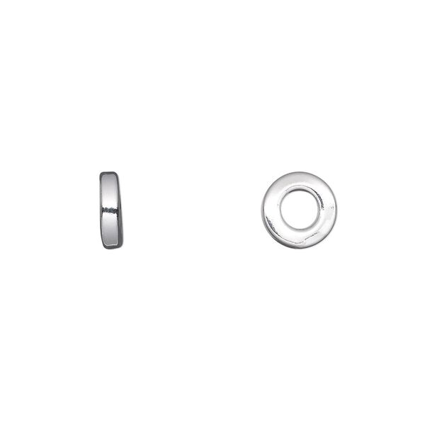 Jump ring, sterling silver, 8mm soldered round square wire, 3.8mm inside diameter, 12 gauge. Sold per pkg of 2. image number 0